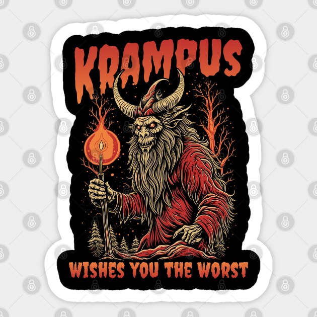 Krampus Wishes You the Worst This Holiday Season Sticker by Contentarama